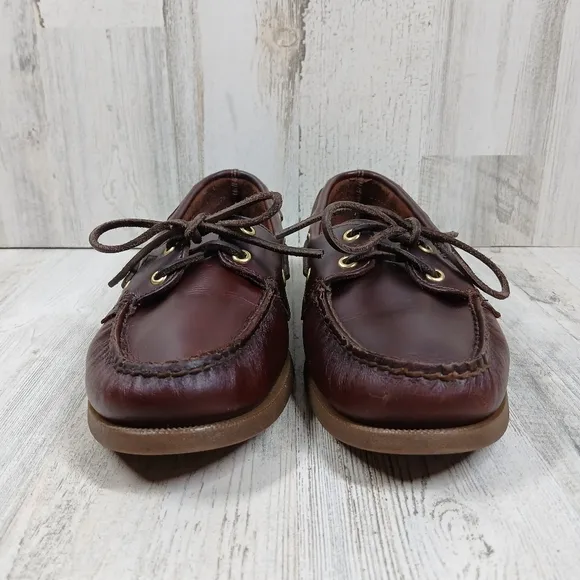 Sperry Top-Sider Authentic Original 2-Eye Brown Leather Boat Shoes Deck Shoes