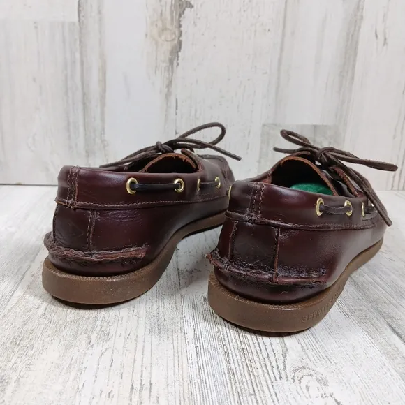 Sperry Top-Sider Authentic Original 2-Eye Brown Leather Boat Shoes Deck Shoes
