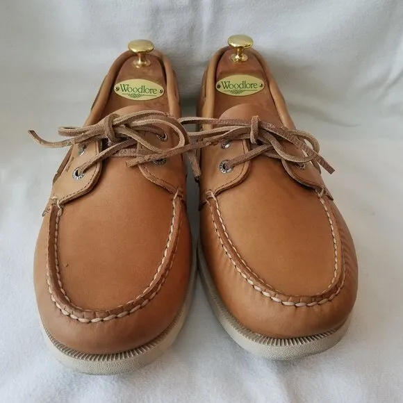 Sperry Top Sider Boat Shoes Mens 11 W Authentic Original Two Eye Brown