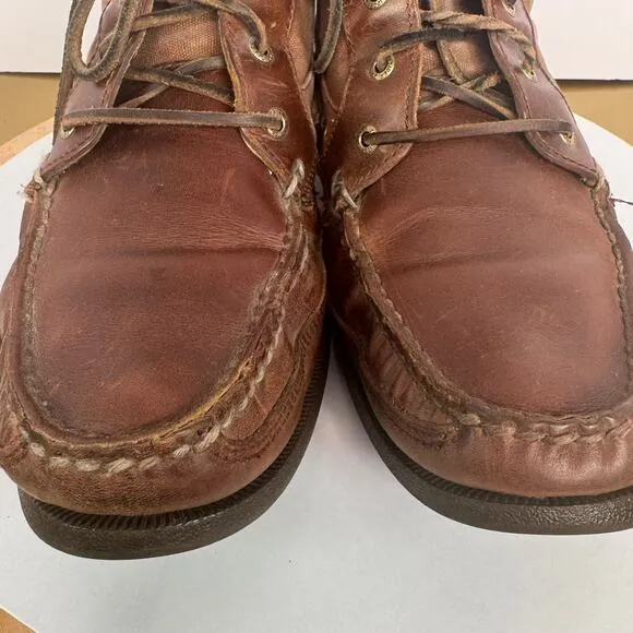 Sperry Top Sider Mens Boat Chukka Brown Leather Ankle Boots 11.5 Rugged Rustic