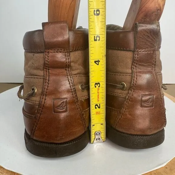 Sperry Top Sider Mens Boat Chukka Brown Leather Ankle Boots 11.5 Rugged Rustic