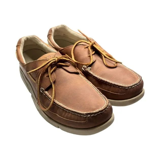 Sperry Top-Sider Mens Boat Deck Shoe Brown Leather Sz 11 Classic Preppy Nautical