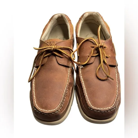 Sperry Top-Sider Mens Boat Deck Shoe Brown Leather Sz 11 Classic Preppy Nautical
