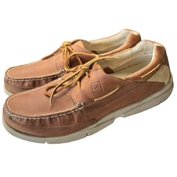 Sperry Top-Sider Mens Boat Deck Shoe Brown Leather Sz 11 Classic Preppy Nautical