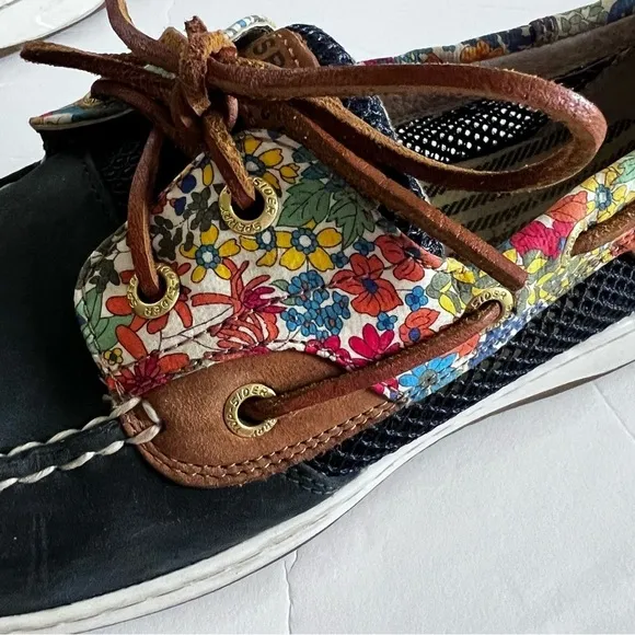Sperry Topsider Bluefish Liberty Floral Boat Shoe Size 9.5