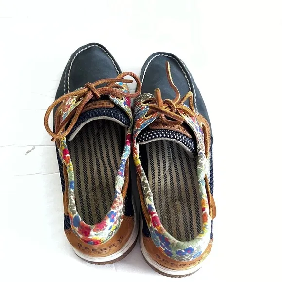 Sperry Topsider Bluefish Liberty Floral Boat Shoe Size 9.5