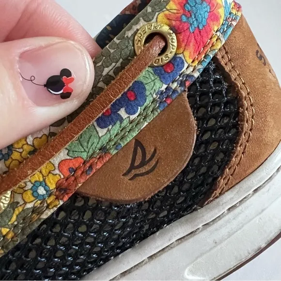 Sperry Topsider Bluefish Liberty Floral Boat Shoe Size 9.5