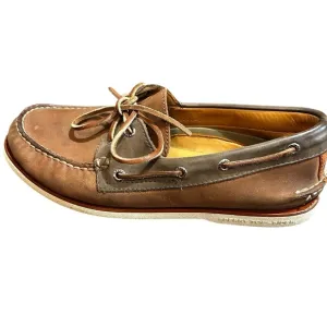 Sperry Topsider Gold Cup Leather Men's Brown Boat Shoe 2-Eye Lace Up Size 9