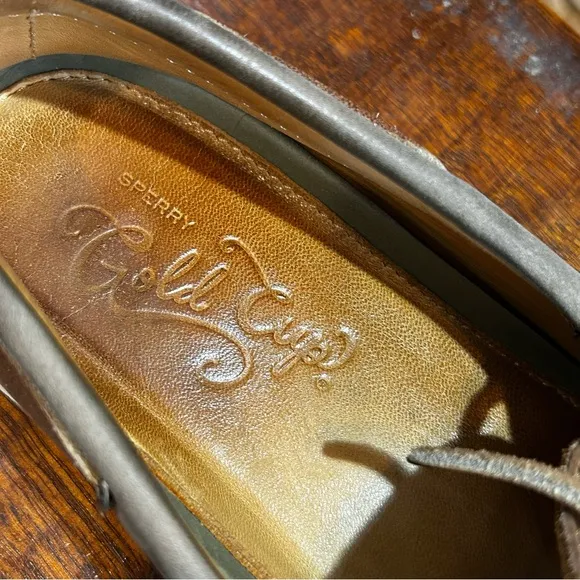 Sperry Topsider Gold Cup Leather Men's Brown Boat Shoe 2-Eye Lace Up Size 9