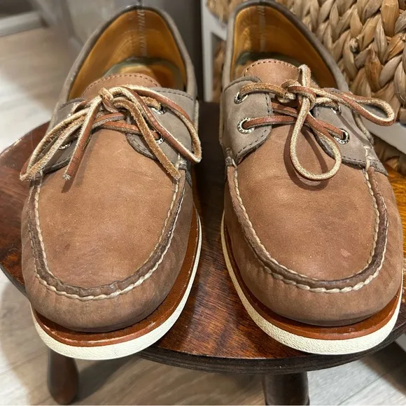 Sperry Topsider Gold Cup Leather Men's Brown Boat Shoe 2-Eye Lace Up Size 9