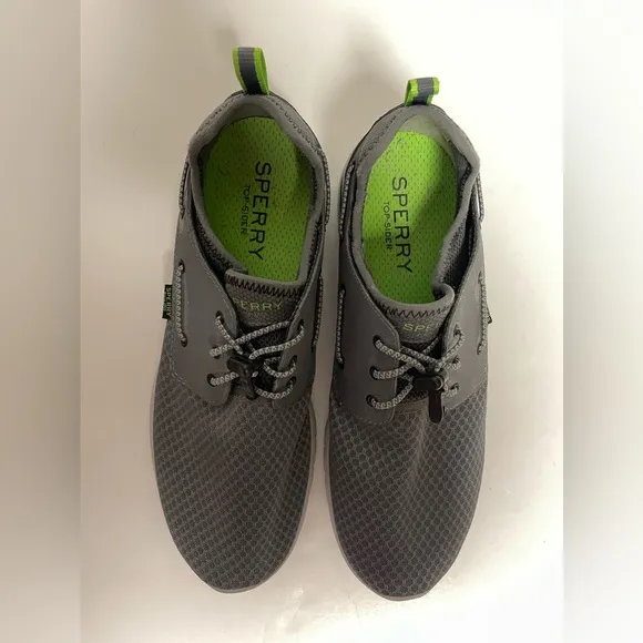 Sperry Topsider Gray Leeward Two Eye Boat Shoes Mens 9.5