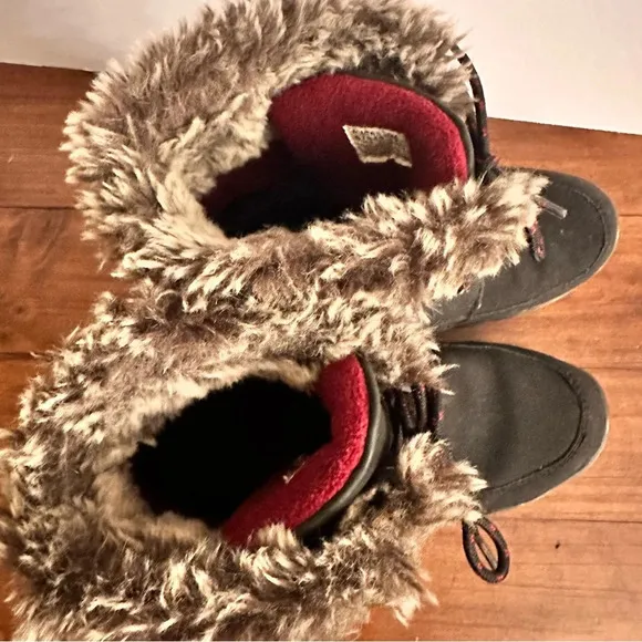 Sperry Topsider Original Style Winter Snow Boots Worn Once Brown Red Sz 6,5