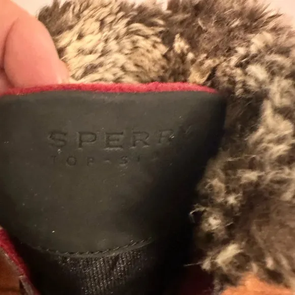 Sperry Topsider Original Style Winter Snow Boots Worn Once Brown Red Sz 6,5