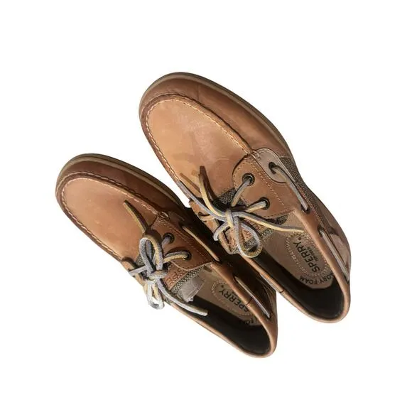 Sperry Women's Bluefish 2-Eye Boat Shoes Linen/Oat (9276619) Size 7M NWB