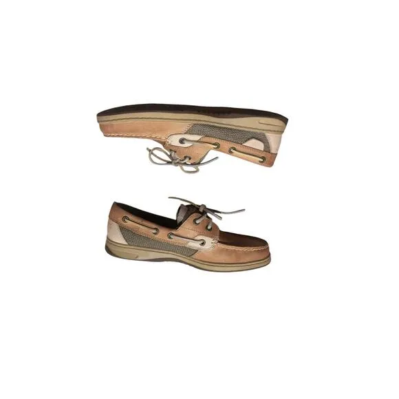 Sperry Women's Bluefish 2-Eye Boat Shoes Linen/Oat (9276619) Size 7M NWB
