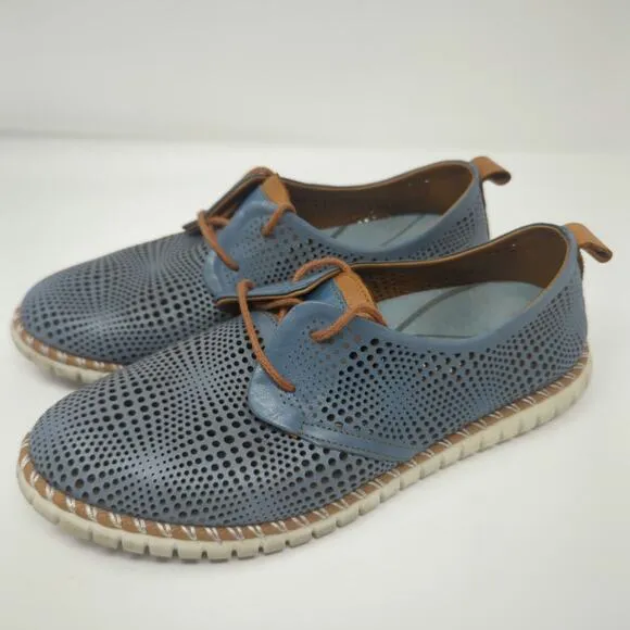 Spring Step Kalene Oxford Blue Shoes Size 9.5