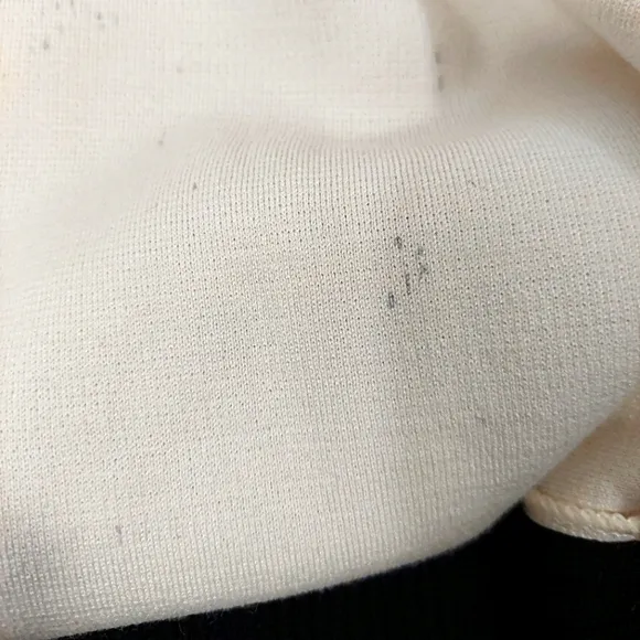 St. John Black &amp; Ivory Wool-Blend Ribbed Knit Pullover Sweater