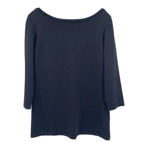 St. John Black Classic Boat Neck Sweater | New With Tags