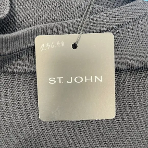 St. John Black Classic Boat Neck Sweater | New With Tags