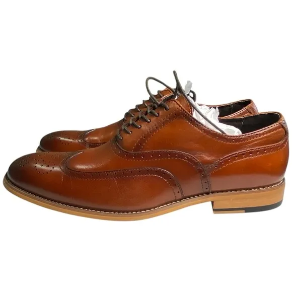 Stacey Adams Classic Brown Leather Oxford Brogues, 8.5
