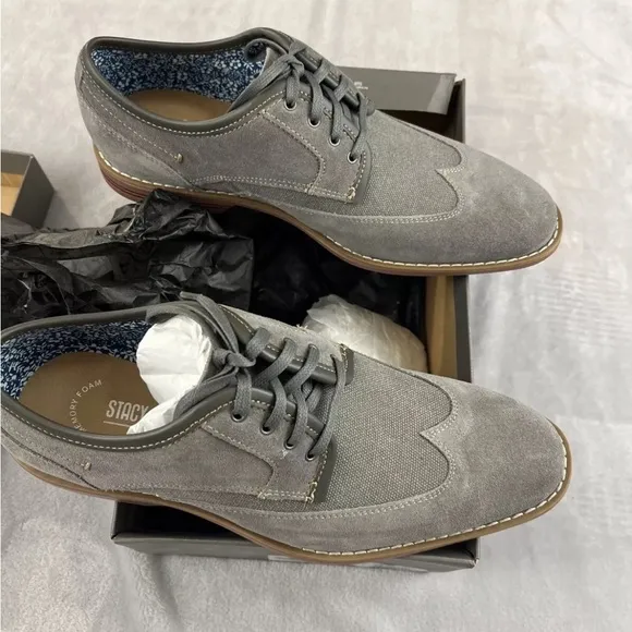 Stacy Adams Wickley Men's Wingtip Oxford Shoes Size 8 Gray Brand New