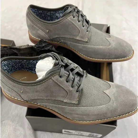 Stacy Adams Wickley Men's Wingtip Oxford Shoes Size 8 Gray Brand New