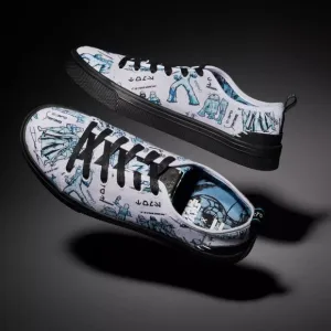 Star Wars TOMS Character Sketch Print Sneakers Men's 9 Blue White Shoes Art