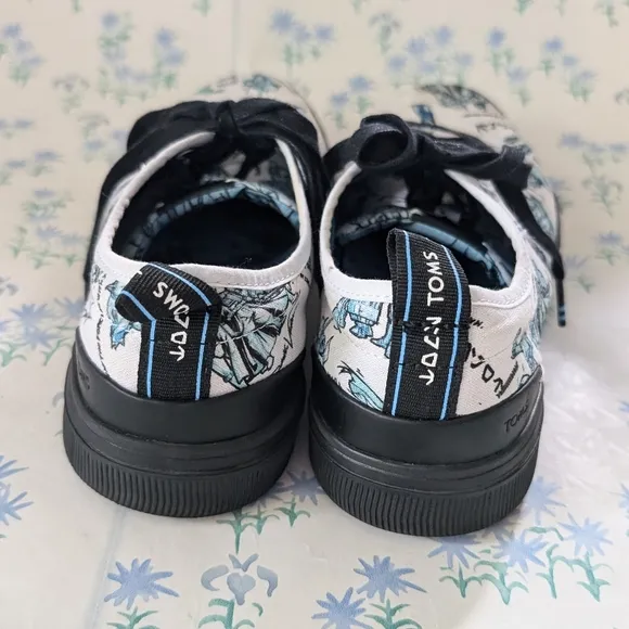 Star Wars TOMS Character Sketch Print Sneakers Men's 9 Blue White Shoes Art