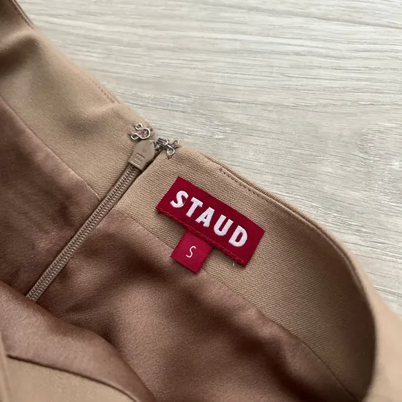 Staud Sheila Mini Dress in Camel Tan | Small