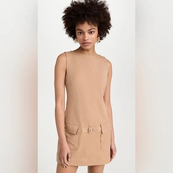 Staud Sheila Mini Dress in Camel Tan | Small