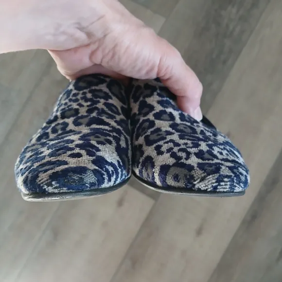 Stella McCartney cloth flats loafers in navy and beige. Size 36.5