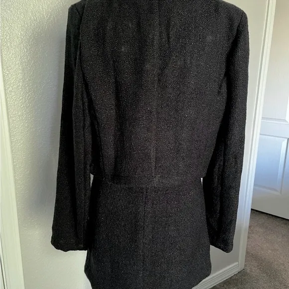Steve Madden black tweed textured blazer &amp; mini skirt 2 piece matching set