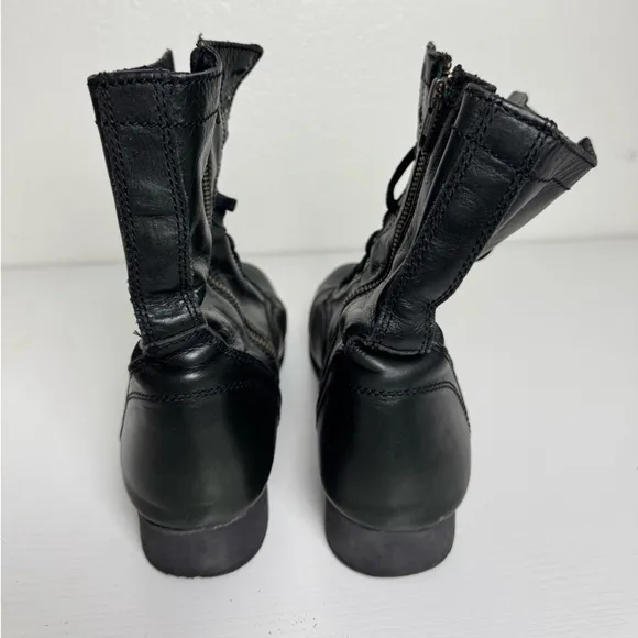 Steve Madden Combat Boots Black Leather Womens size 9