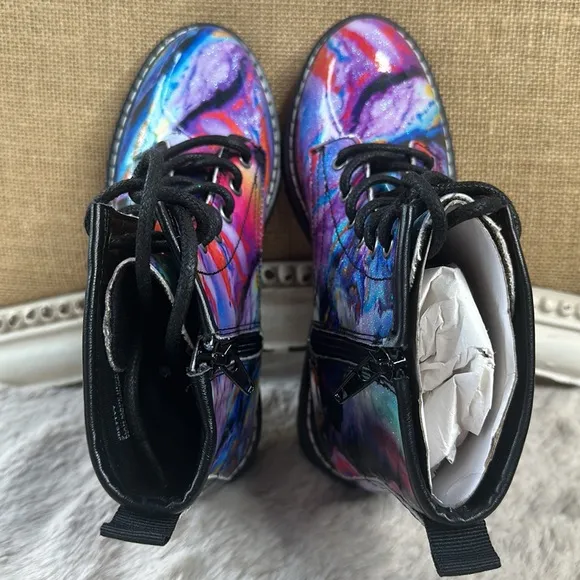 Steve Madden | Kids J Betty Rainbow Sparkle Lace Up Boots Girls 2