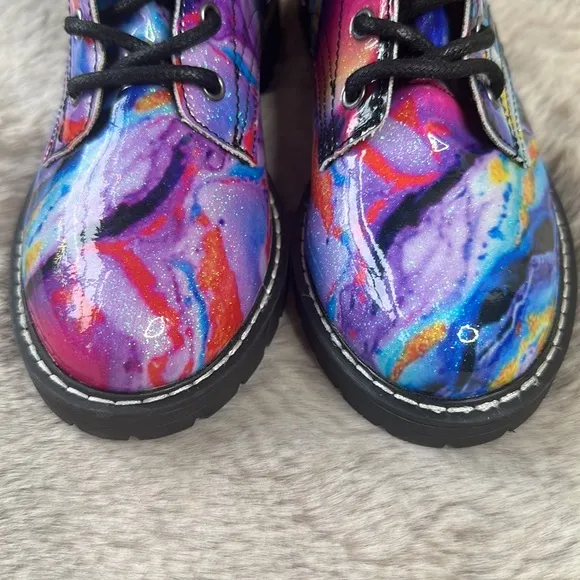 Steve Madden | Kids J Betty Rainbow Sparkle Lace Up Boots Girls 2
