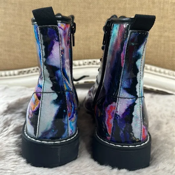 Steve Madden | Kids J Betty Rainbow Sparkle Lace Up Boots Girls 2