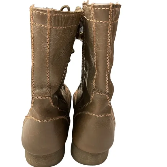Steve Madden Lace Up Granny Leather  Combat Boots. Size 6.5