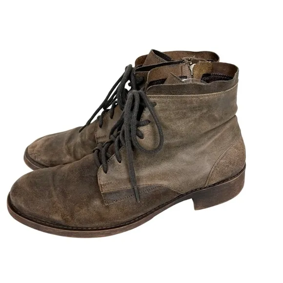 Steve Madden Men’s Brown Leather Suede Lace Up Boots Size 11