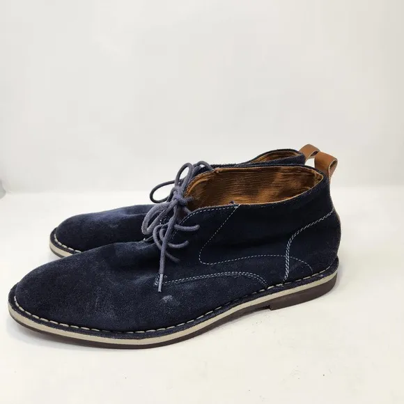 Steve Madden Mens Durban Navy Blue Suede Chukka Ankle Boots 11 M Lace Up