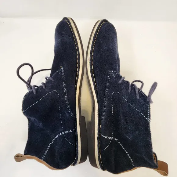 Steve Madden Mens Durban Navy Blue Suede Chukka Ankle Boots 11 M Lace Up