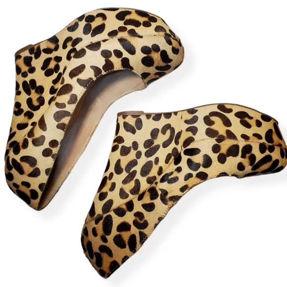 Steve Madden Pammyy Leopard Pony Platform Wedge 9.5