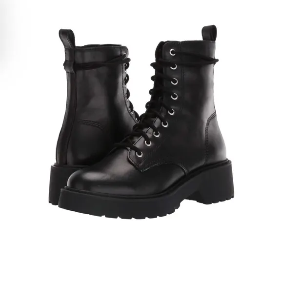 Steve Madden Women’s Leather Tornado Combat Boots