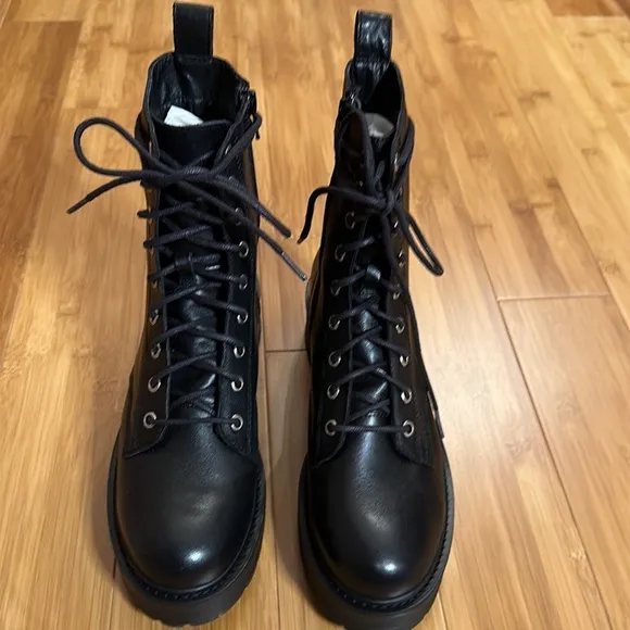 Steve Madden Women’s Leather Tornado Combat Boots