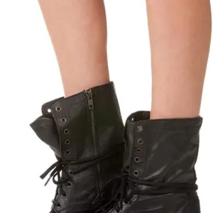 Steve Madden Women's Troopa Lace-up Combat Boots Black and Size 8.5