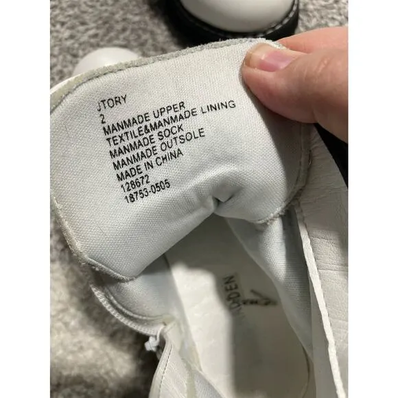 Steve Madden Youth Size 2 Kurrt Combat Boots White