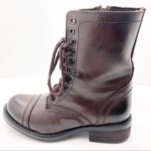 {Steve Madden}Troopa Lace-up Leather Combat Boots