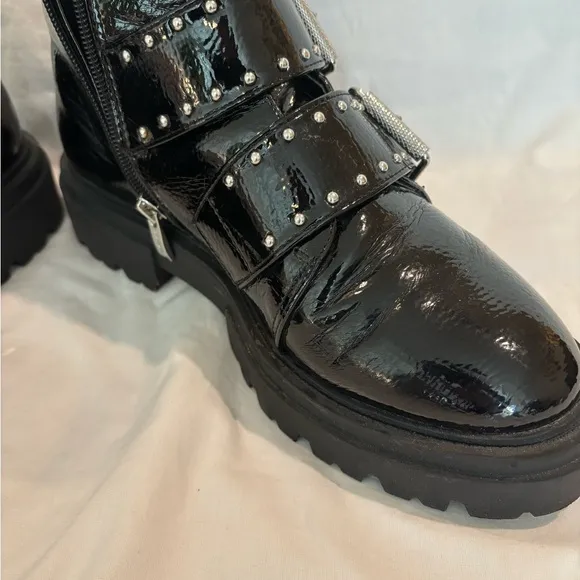 Steven By Steve Madden Black Combat Moto Boots