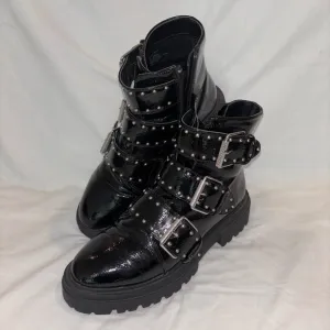 Steven By Steve Madden Black Combat Moto Boots