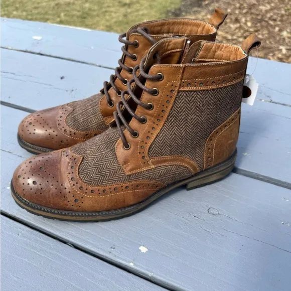 Steven Madden Men's Brown Brogue Boots S/ 10