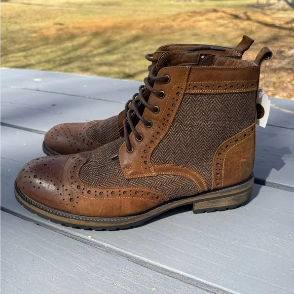 Steven Madden Men's Brown Brogue Boots S/ 10